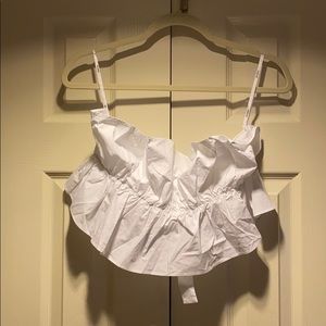 White Ruffle Tube Top